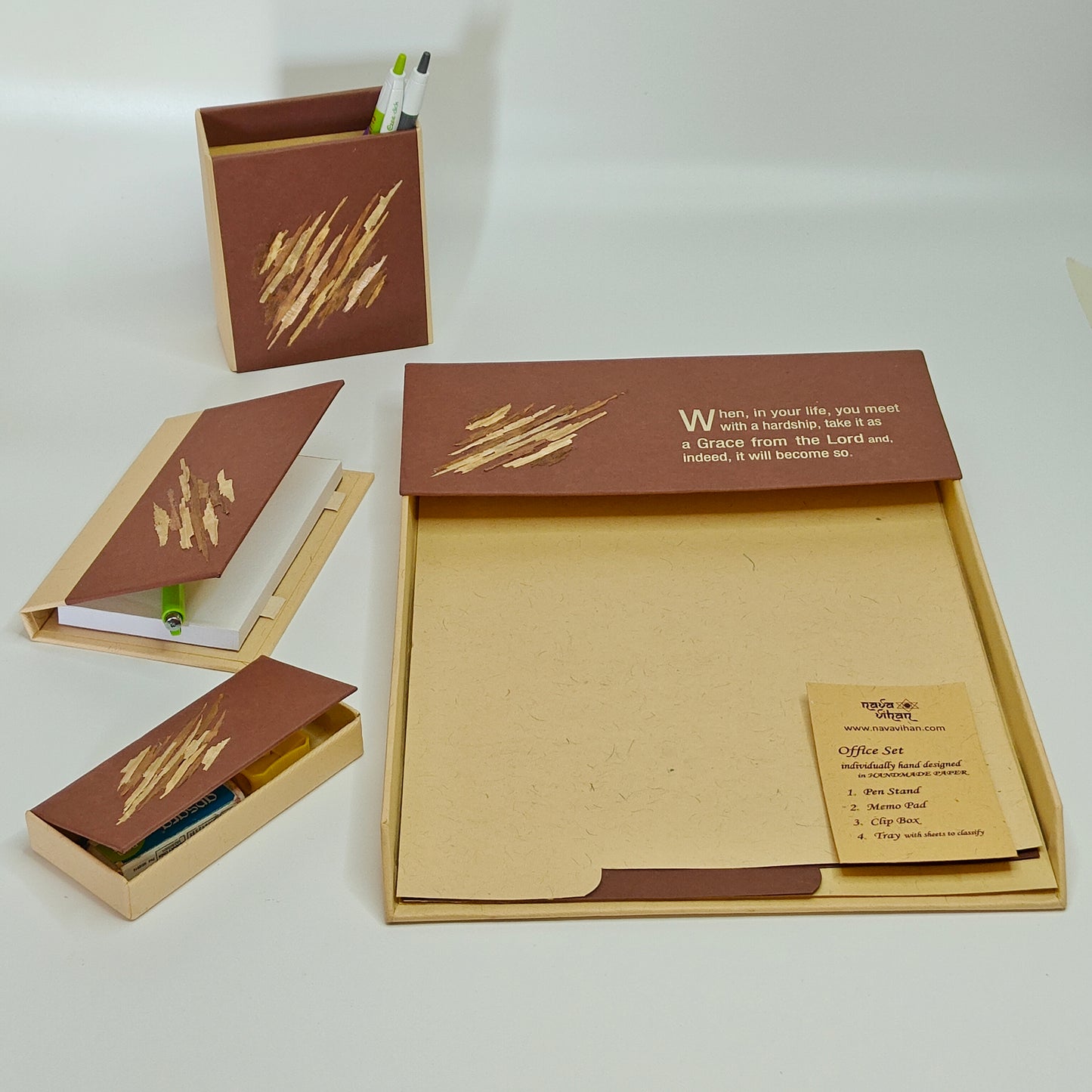 hand crafted wood shave designed office set