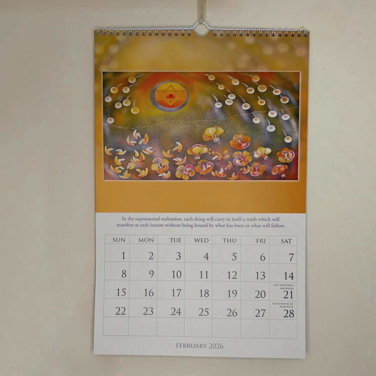 Visionary Art Wall Calendar 2026 - Multi-Shaded and Hand-Painted with Quotes