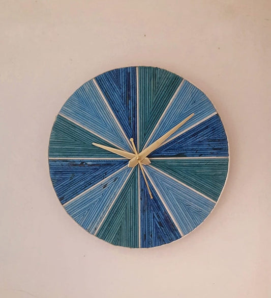 Pristine Ocean Blue Recycled Wall Clock