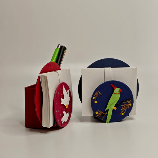 children desk organizers in colourful paper