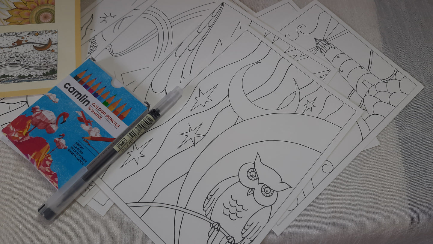 Trails Of Light - Doodling & Colouring Travel Kit for Kids & Adults