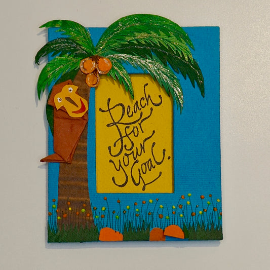 monkey with a quote magnet for young kids