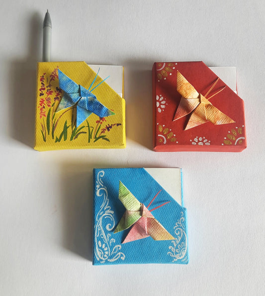 Handmade paper colourful magnet decor with a butterfly design