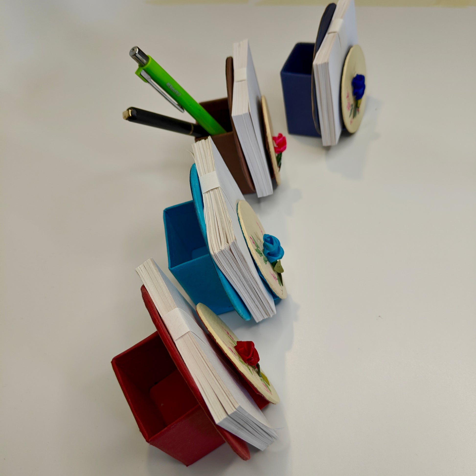 handmade paper kids colourful desk organizer