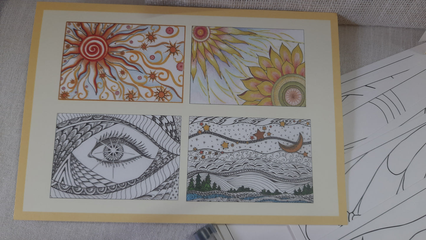 Trails Of Light - Doodling & Colouring Travel Kit for Kids & Adults