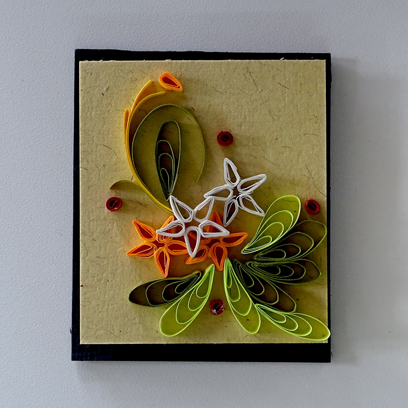 quilled floral designed magnetic decor