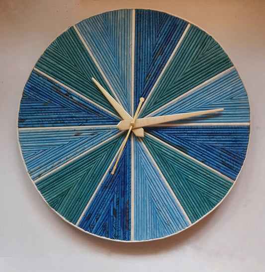 Pristine Ocean Blue Recycled Wall Clock