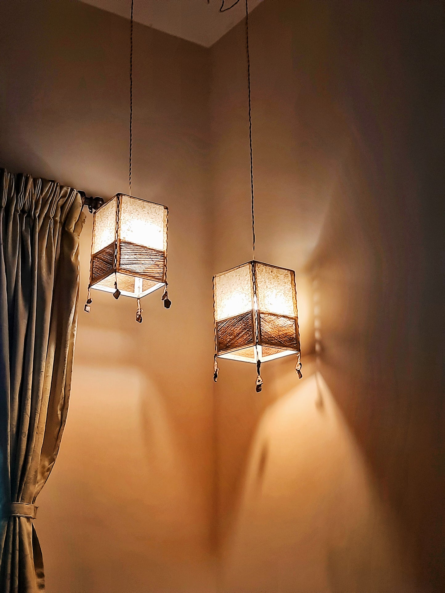 Hanging Lampshade with Natural Coconut Mesh