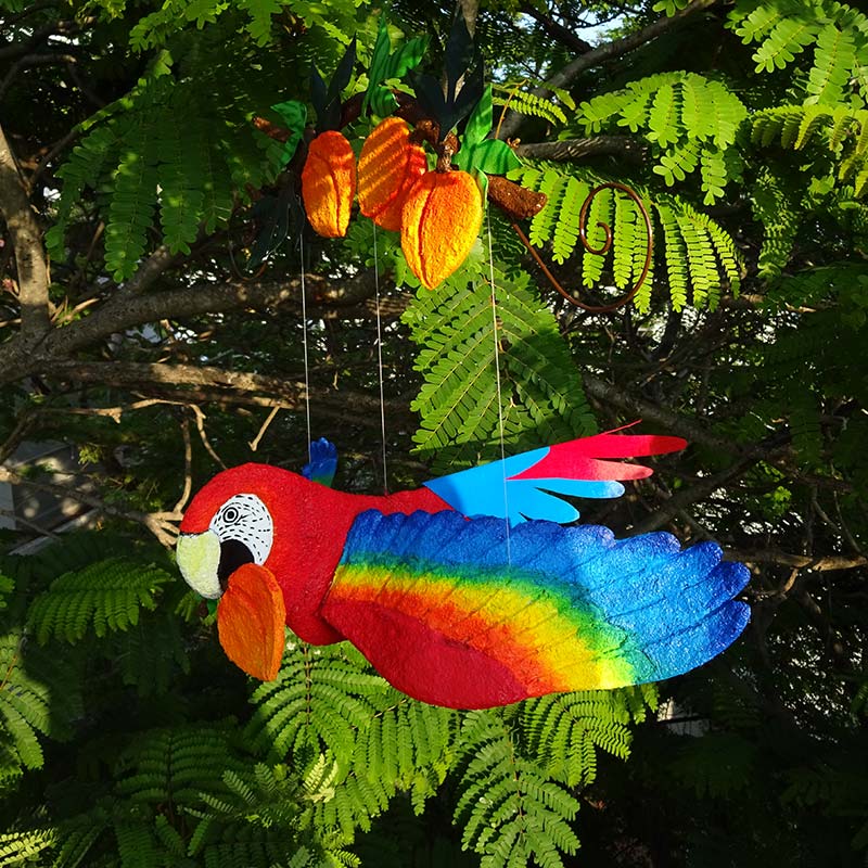 Macaw - Mobile Decor Handcrafted out of paper pulp and hand painted