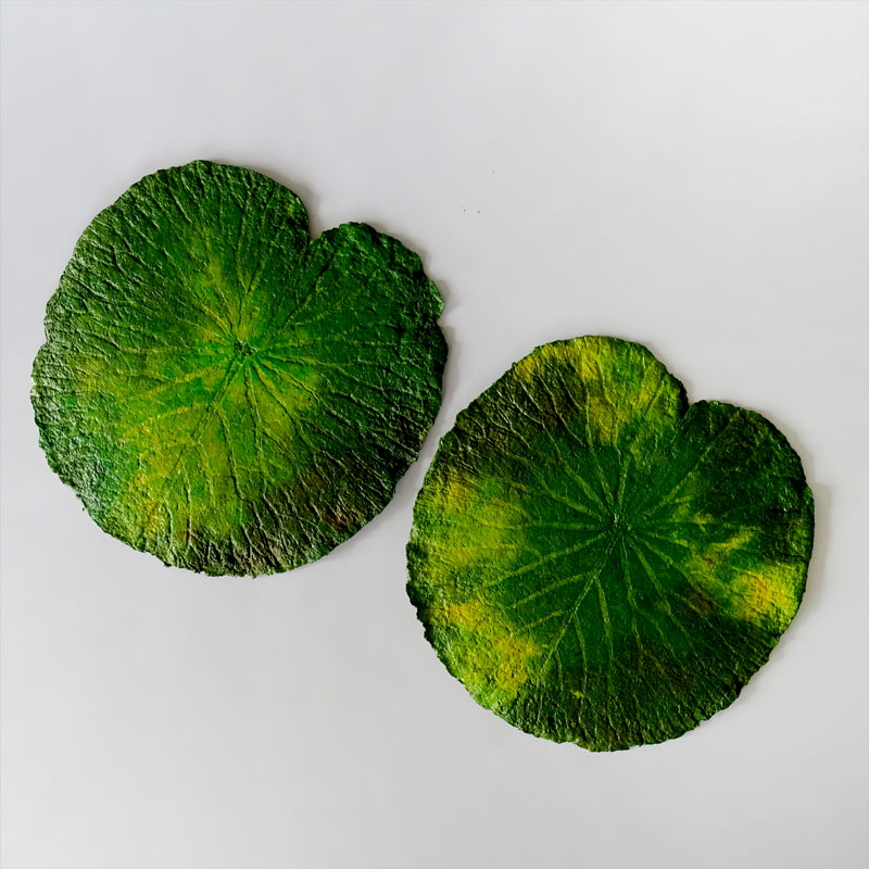 Center Mats (Set of 2) for Dining Table - Real leaf imprinted on wood-free paper pulp
