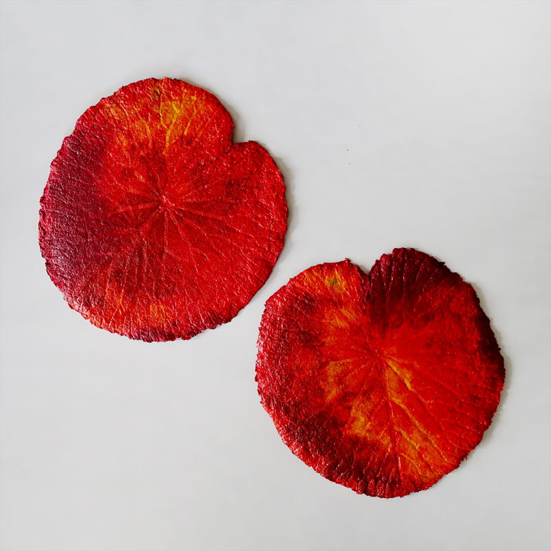 Center Mats (Set of 2) for Dining Table - Real leaf imprinted on wood-free paper pulp