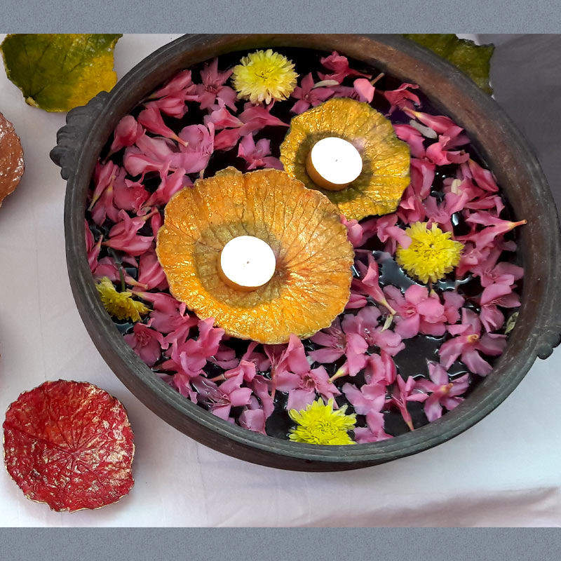 Floating Leaf Candle Holder in Wood-Free Paper Pulp