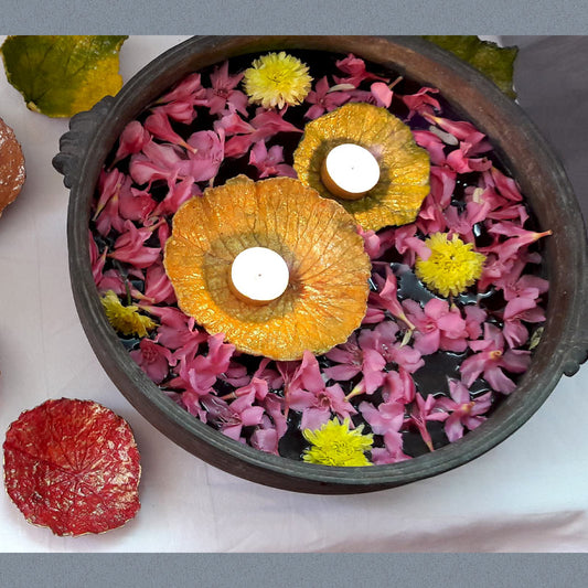 Floating Leaf Candle Holder in Wood-Free Paper Pulp