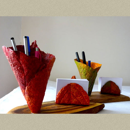 Pen Stand with Chit Holder - Handcrafted with Paper pulp