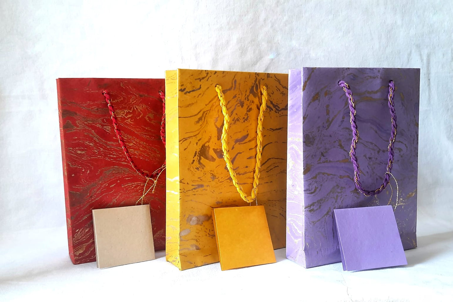 Sustainable Marbled Paper Small Gift Bags