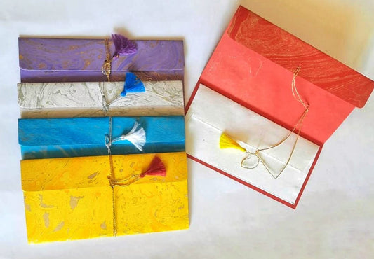 Handmade Paper Marbled Gift Envelopes