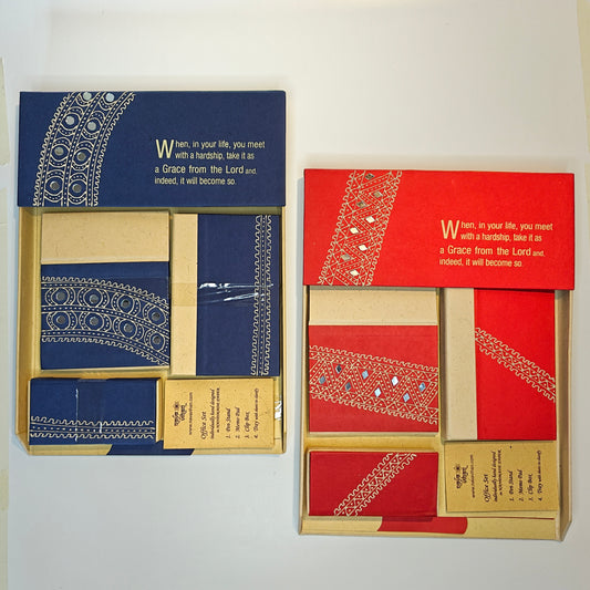 muk and mirror designed ethnic stationery set