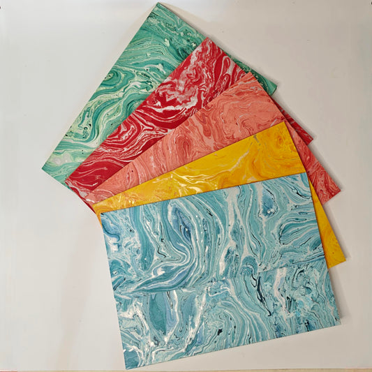 Marbled Handmade Paper Dockets - Vibrant Document Organizer