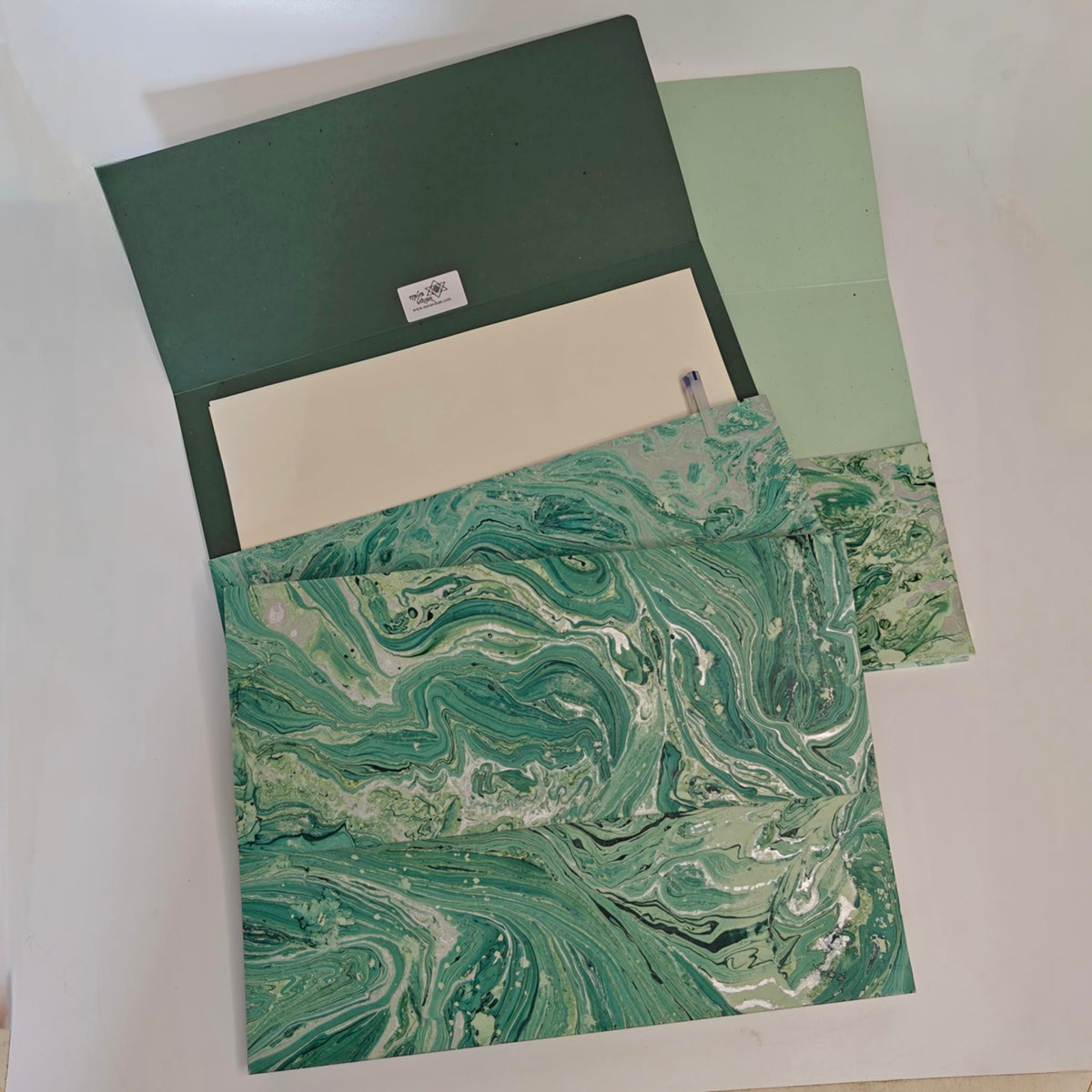 Marbled Handmade Paper Dockets - Vibrant Document Organizer