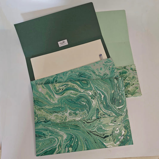 Marbled Handmade Paper Dockets - Vibrant Document Organizer