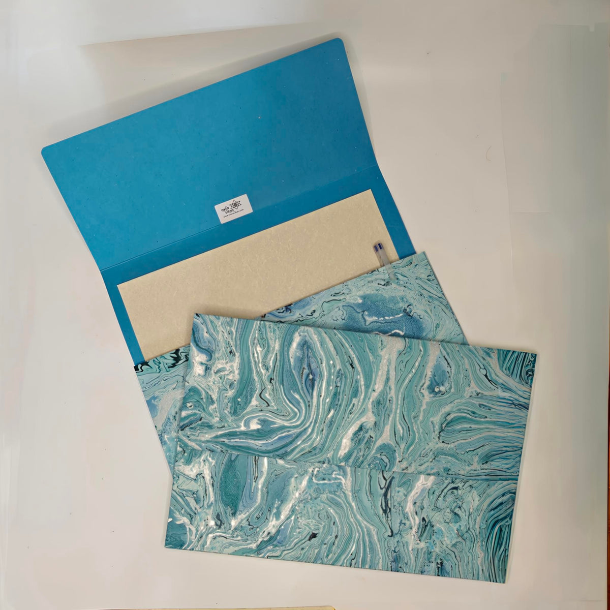 Marbled Handmade Paper Dockets - Vibrant Document Organizer
