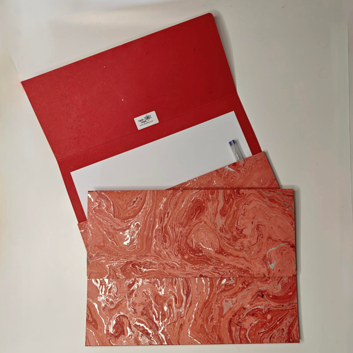 Marbled Handmade Paper Dockets - Vibrant Document Organizer