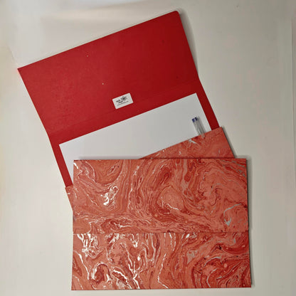 Marbled Handmade Paper Dockets - Vibrant Document Organizer