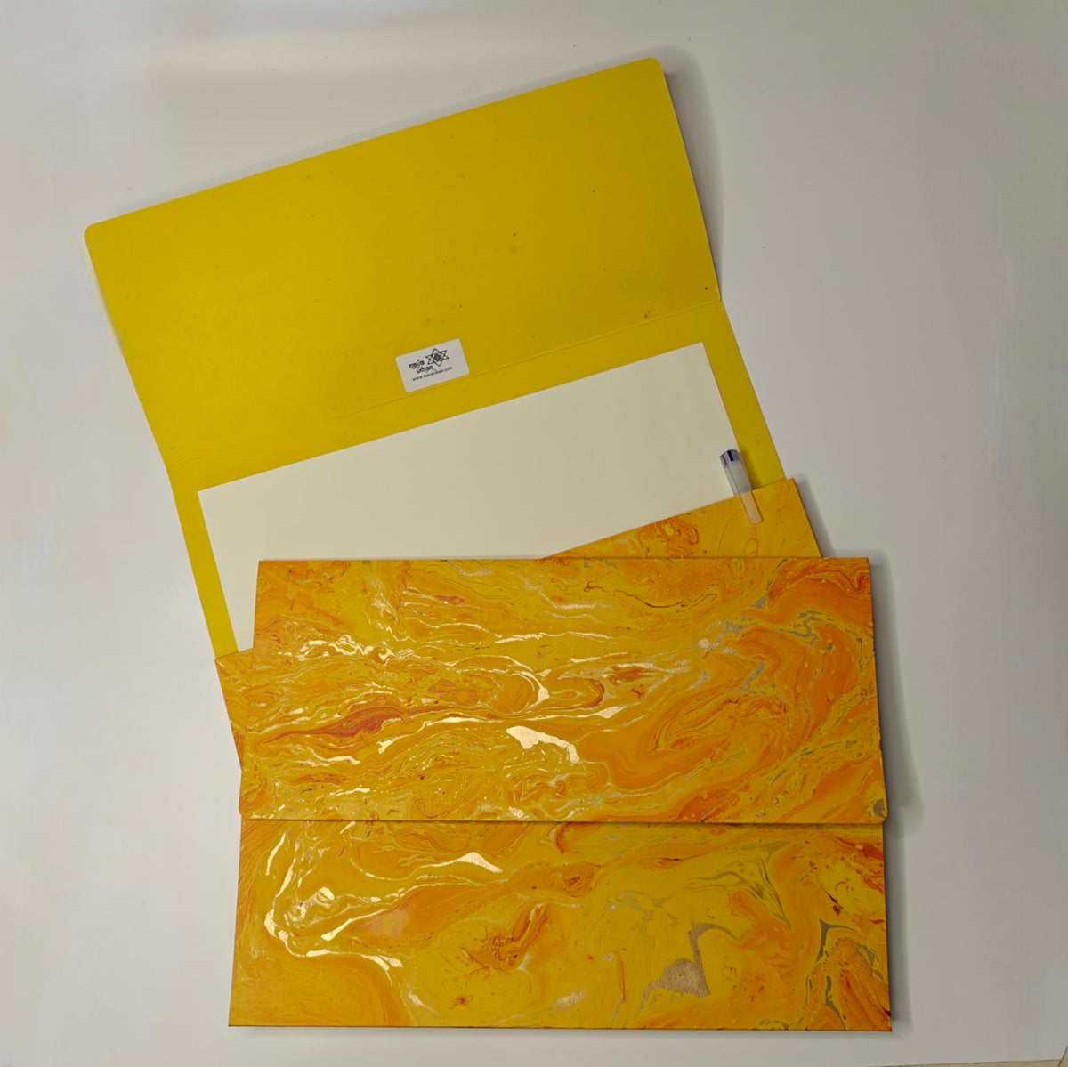 Marbled Handmade Paper Dockets - Vibrant Document Organizer