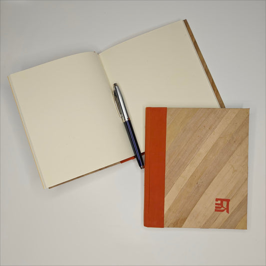 Handmade Natural Banana Leaf Notebook Impressed With Adi Akshara Emblem