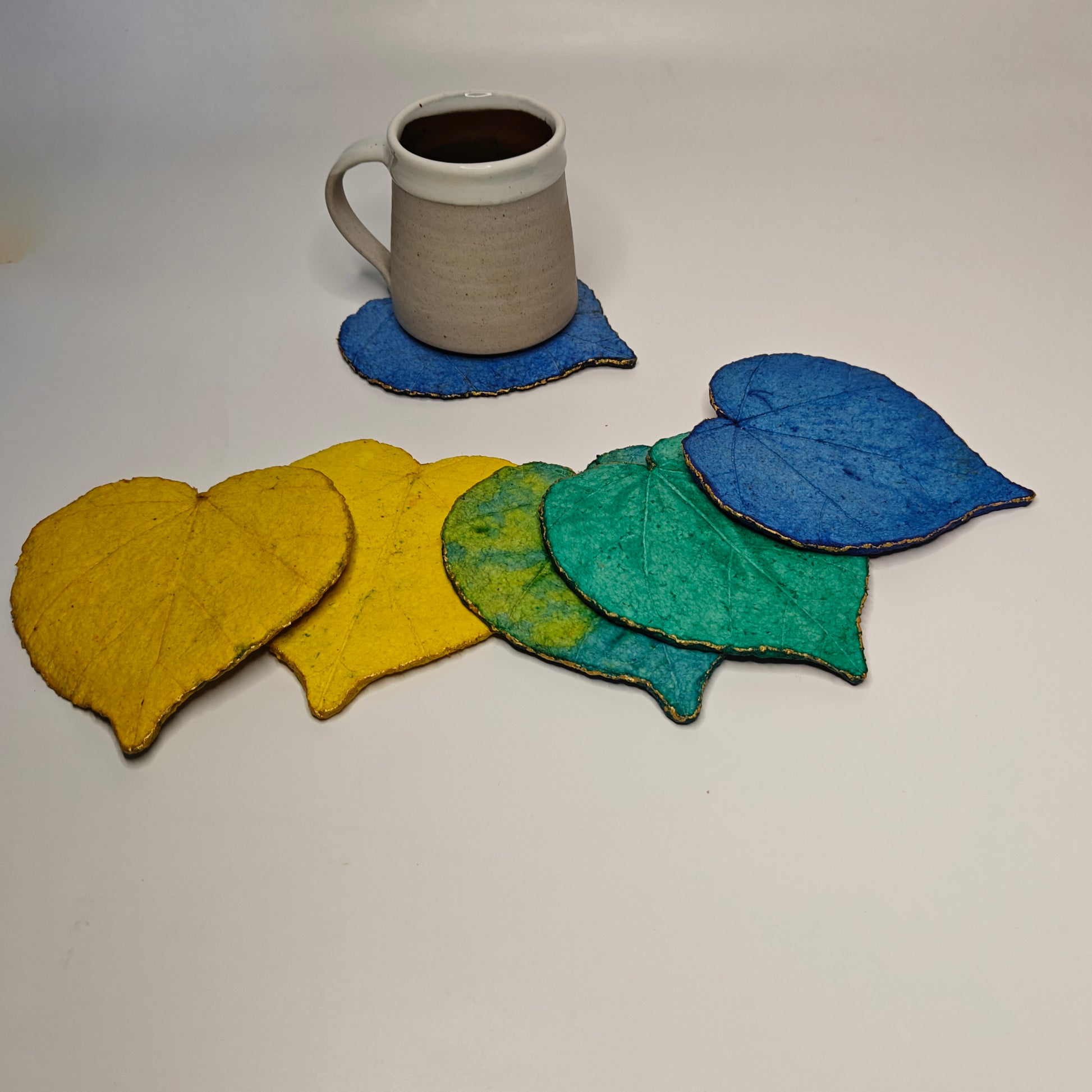 Handmade paper pulp coasters