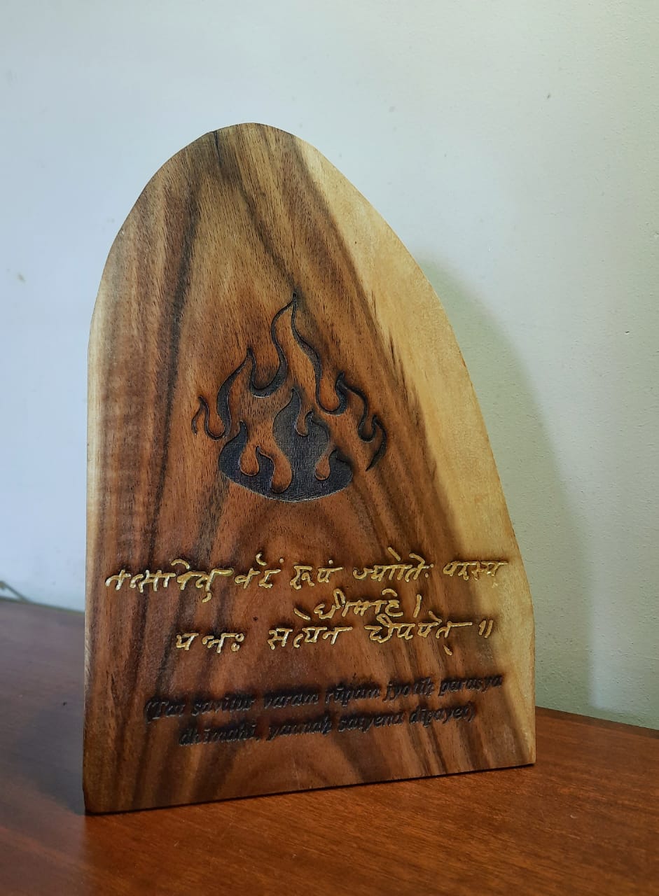 Conscious Wood Art - Sri Aurobindo's Gayatri Mantra