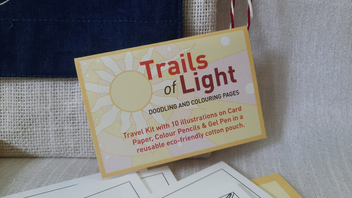 Trails Of Light - Doodling & Colouring Travel Kit for Kids & Adults