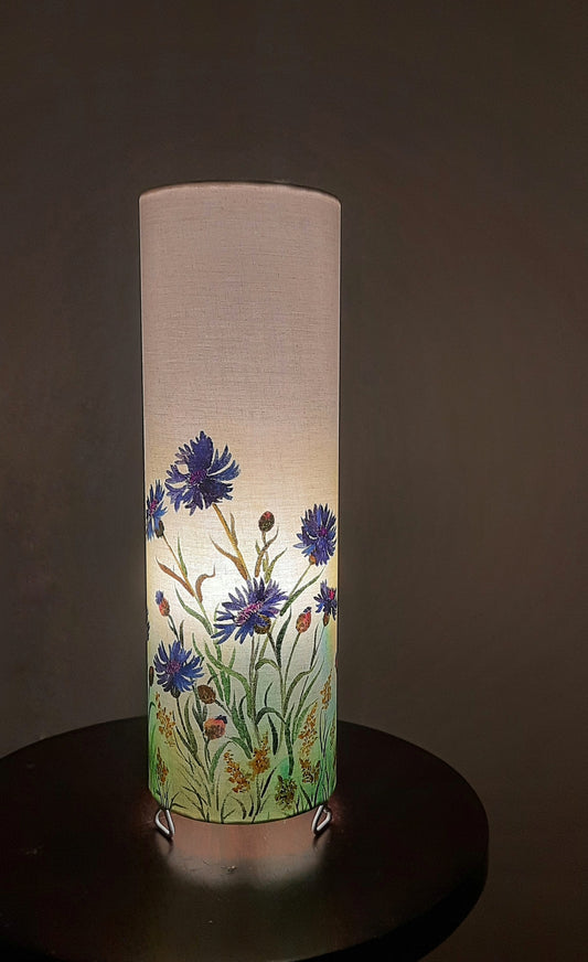 Exclusive Handpainted Blossom Blue Table Lamp