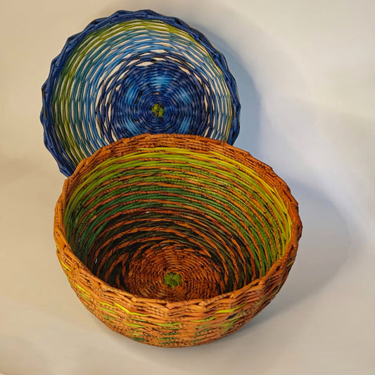 colourful home decor made from newspaper by navavihan puducherry