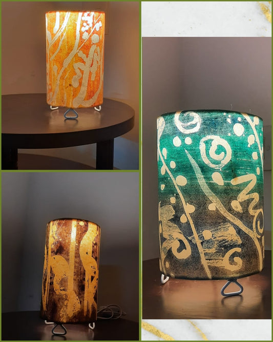 Hand Designed Colourful Batik Small Table Lamp