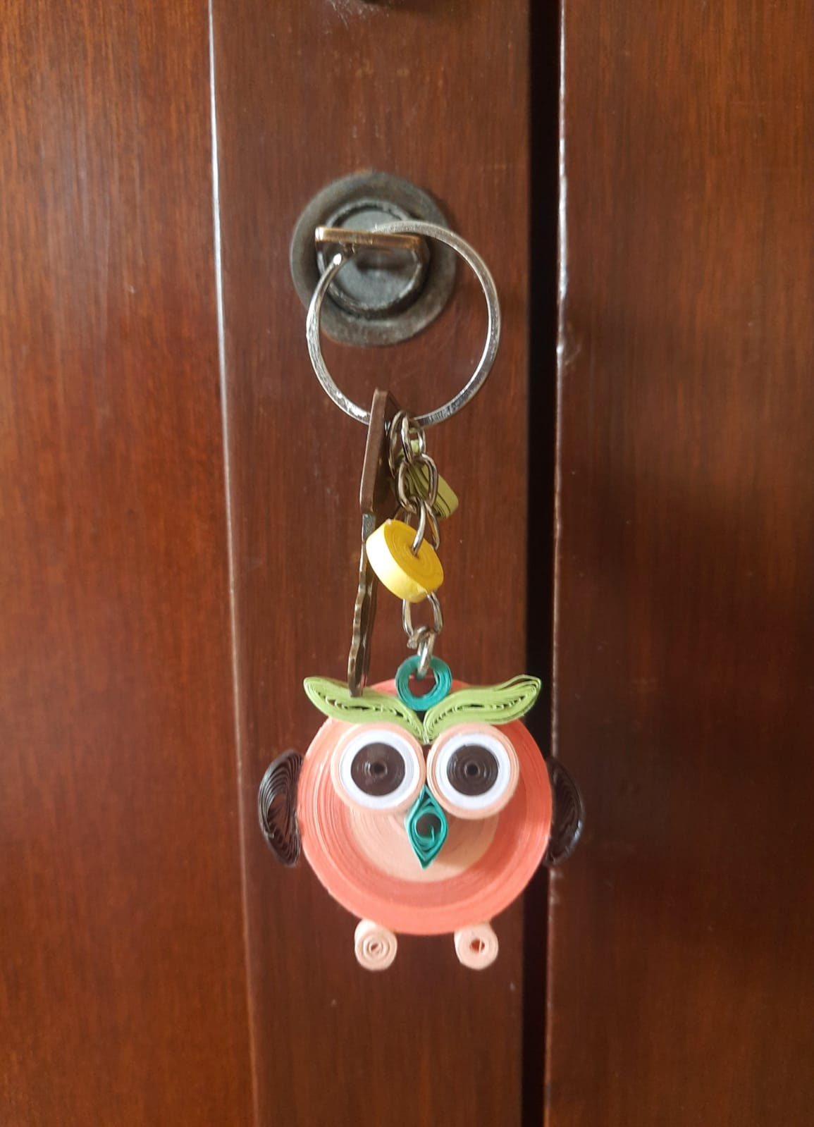 Paper Quilled Handcrafted Fun Owl Keyring