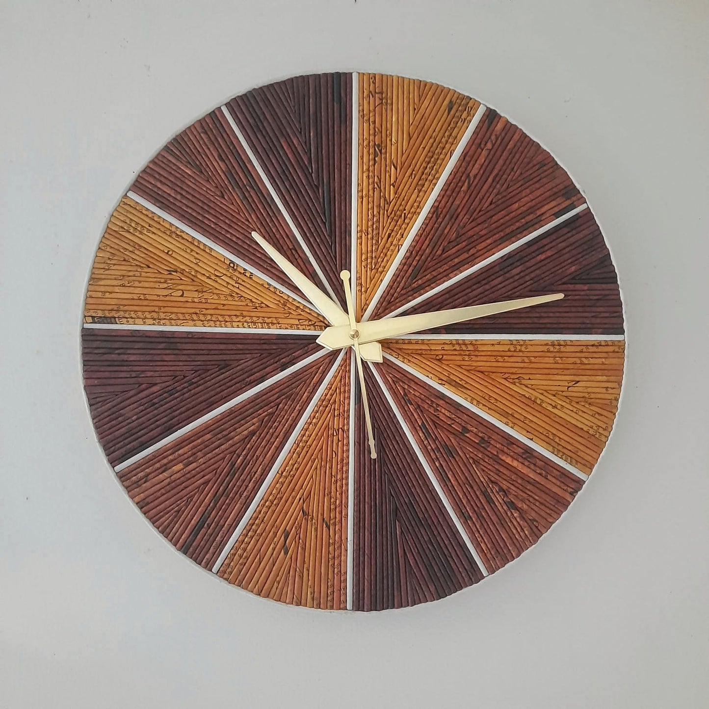 Sustainable Earthy Brown Repurposed Wall Clock