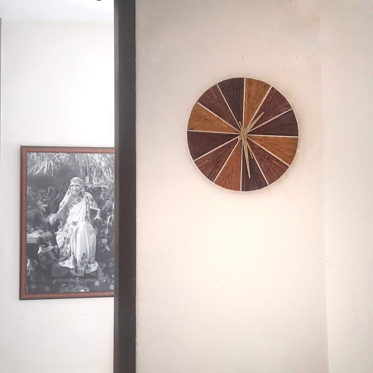 Sustainable Earthy Brown Repurposed Wall Clock