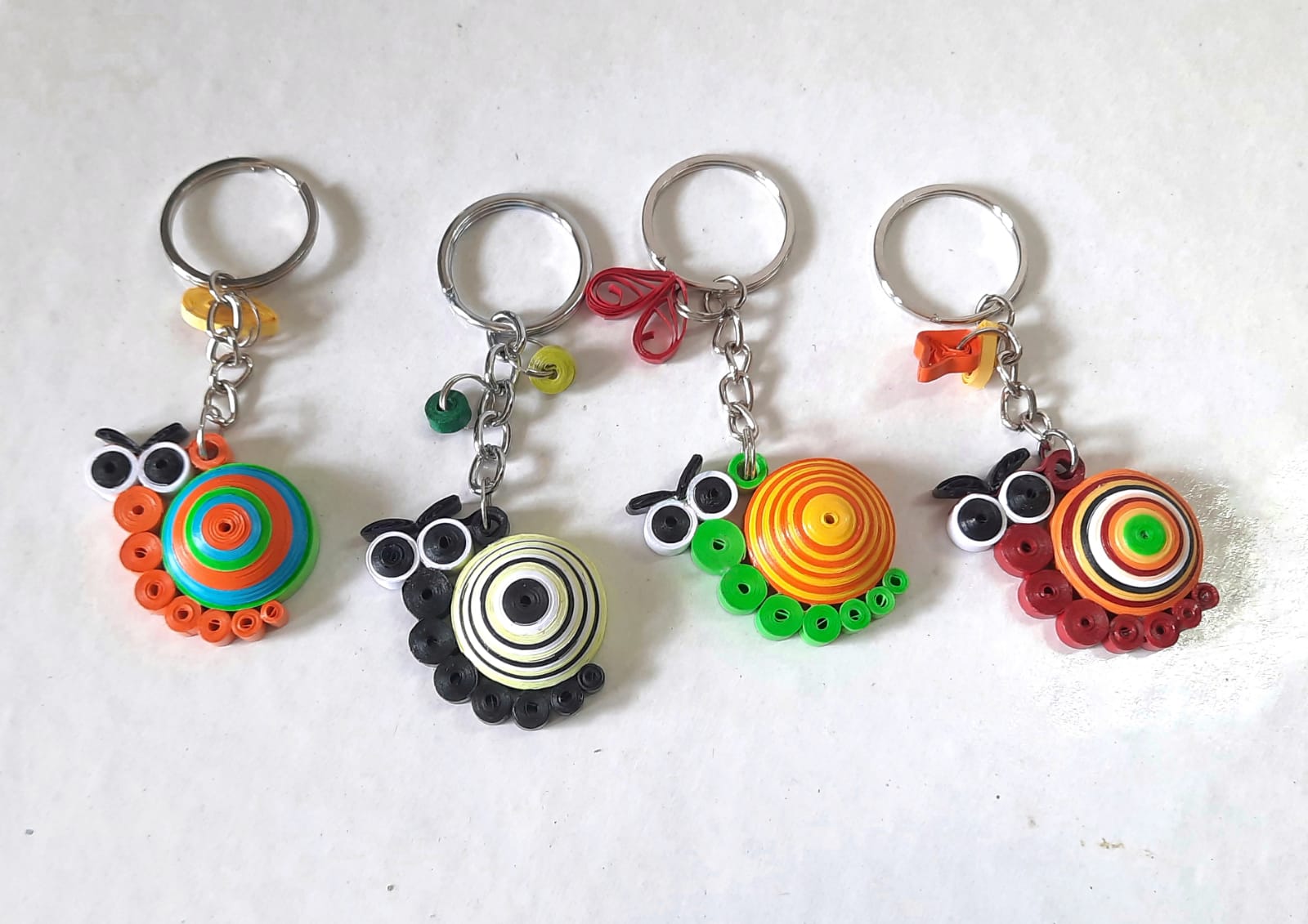 Snail Paper Quilled Fun Designed Keychain - Main Image