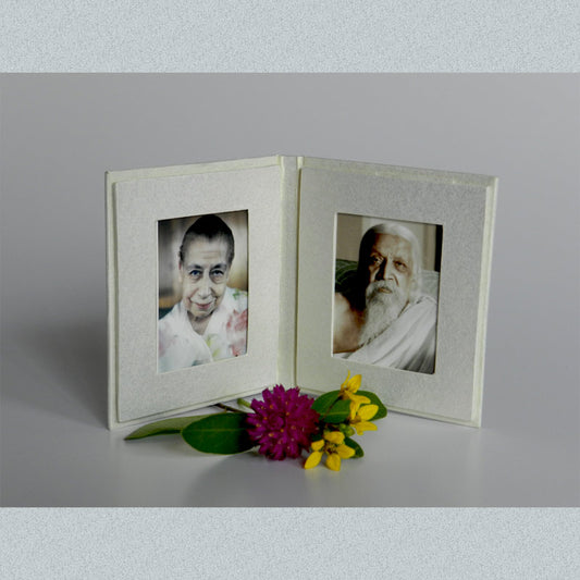 Foldable Mini Photo Frame - complete with photos of The Mother and Sri Aurobindo
