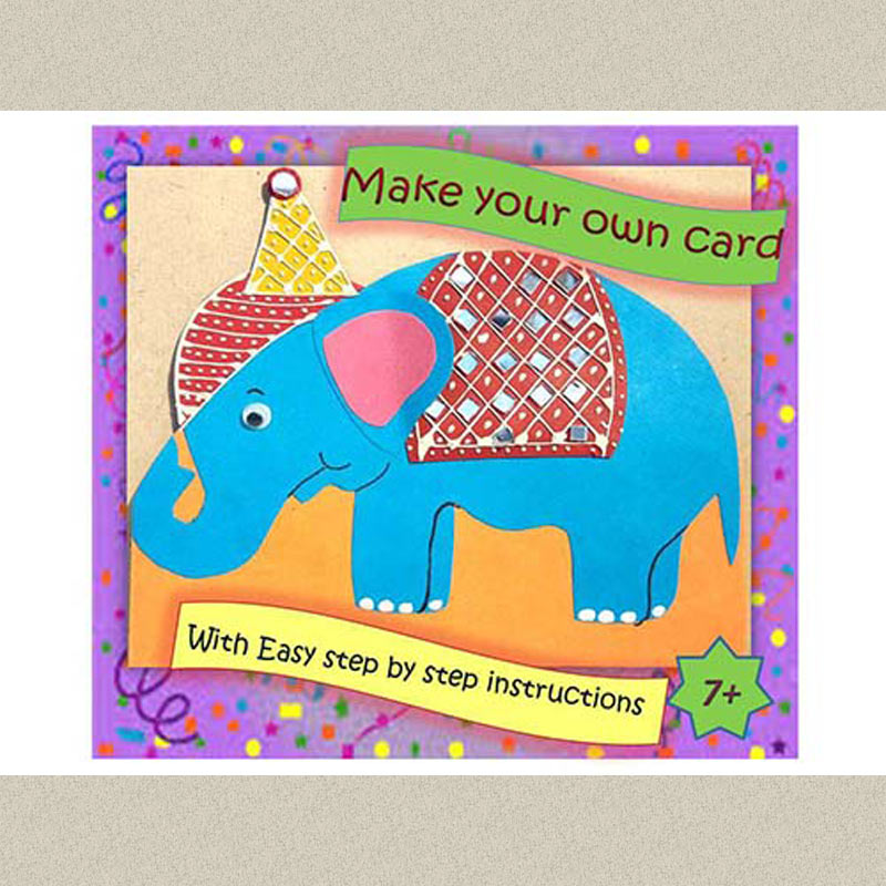 Make your Own Card in Elephant Design - DIY Kit for Kids of ages 7 & above