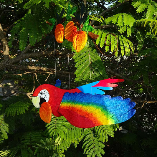 Macaw - Mobile Décor Handcrafted out of paper pulp and hand painted