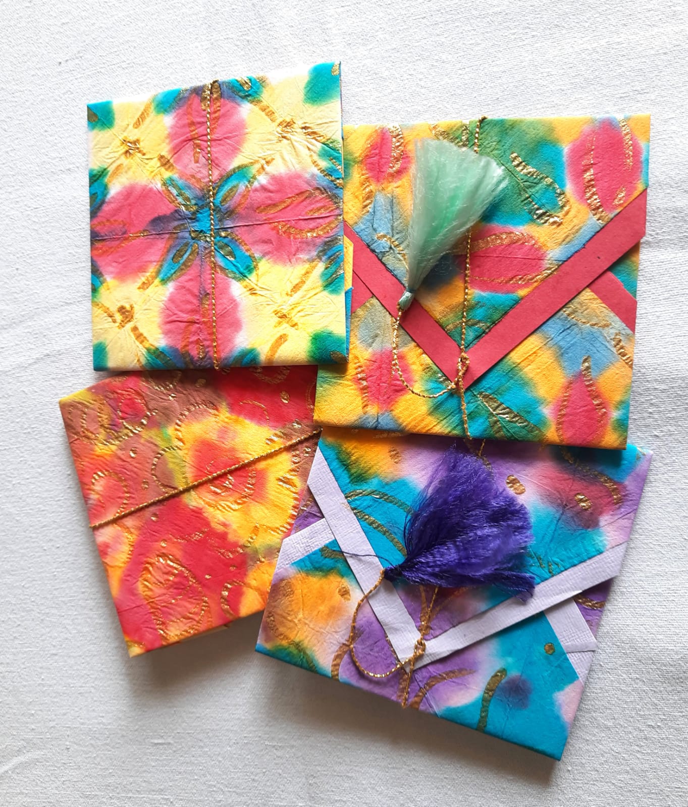 Tie Dye Origami Paper Cash Wraps