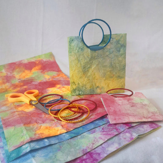 Recycled Water Coloured Bangle Handled Medium Gift Bags