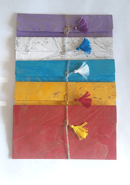 Handmade Paper Marbled Gift Envelopes