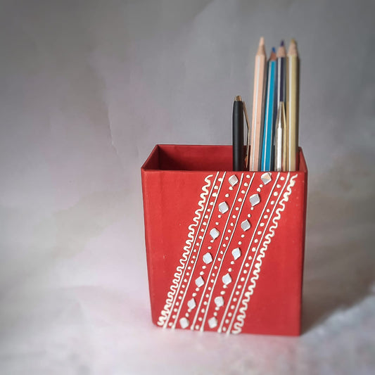 Handmade Ethnic Lippan Art Pen Stands