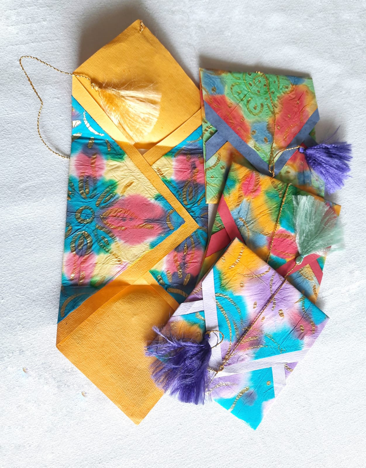 Tie Dye Origami Paper Cash Wraps